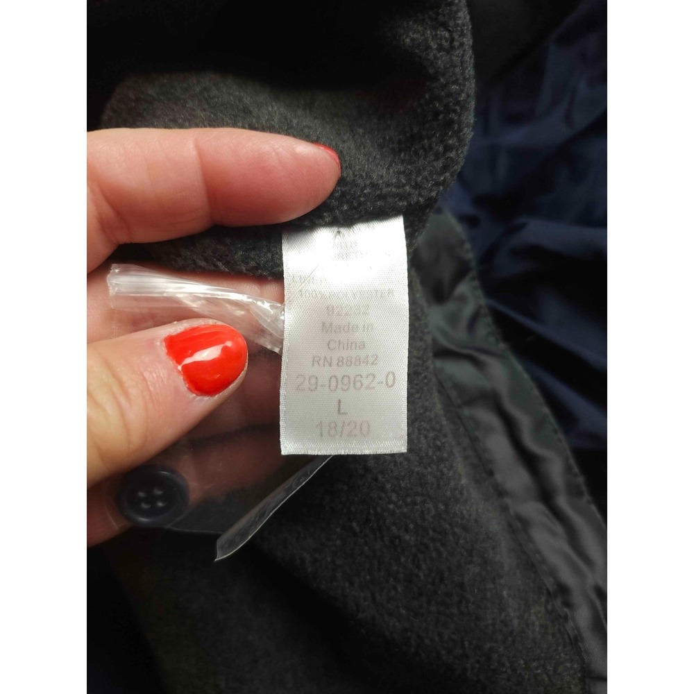Woman Within Anorak Parka Jacket L 18/20 Blue Hooded Minimalist Utility Gorpcore - Picture 5 of 7
